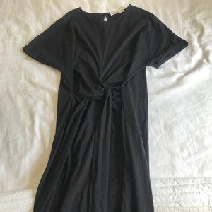 Farrow twisted front, tie dress with front slit